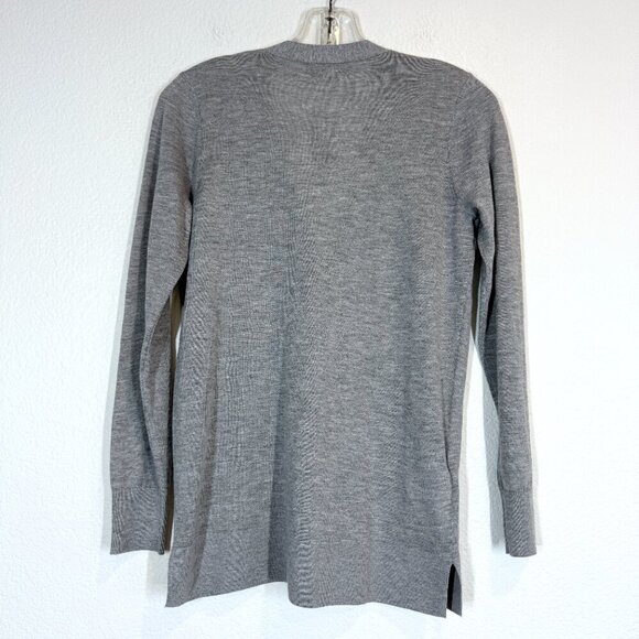 Loft Sweater Cardigan Petite Gray Academia Preppy Small - Picture 2 of 8